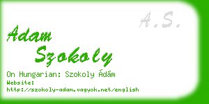 adam szokoly business card